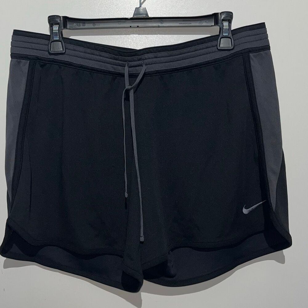Nike Women's Black Gray Dri-Fit‎ Elastic Waist Athletic Running Shorts Size XL